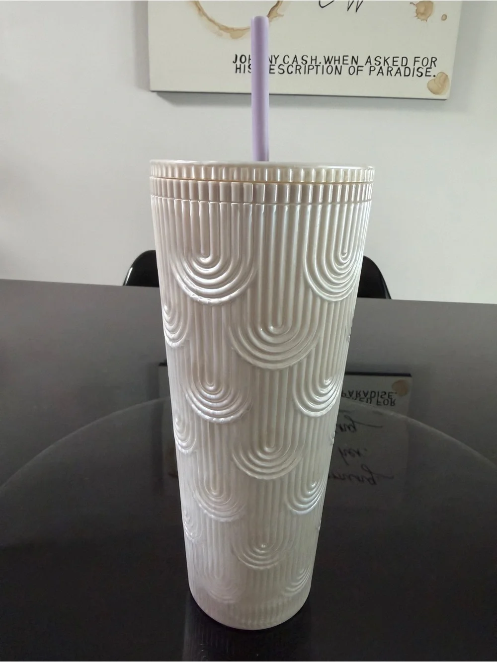 NWT Starbucks Venti White Pearlescent Mermaid Scales Cold Cup